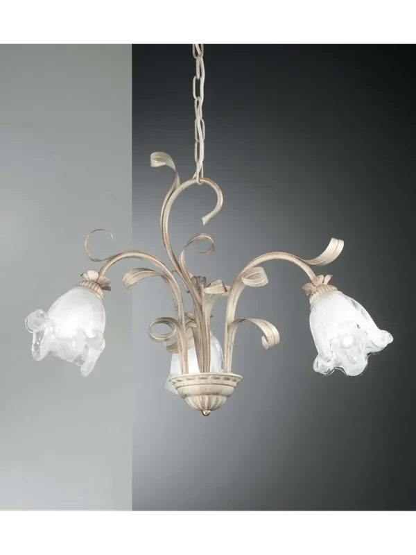 Lampadario in ferro battuto avorio-oro a 3 luci DP248 per camera soggiorno Nuovo Arrivo