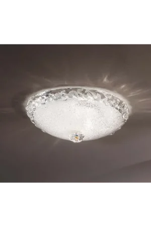Sconto Plafoniera classica in vetro murano granigliato trasparente a 1 luce DP223