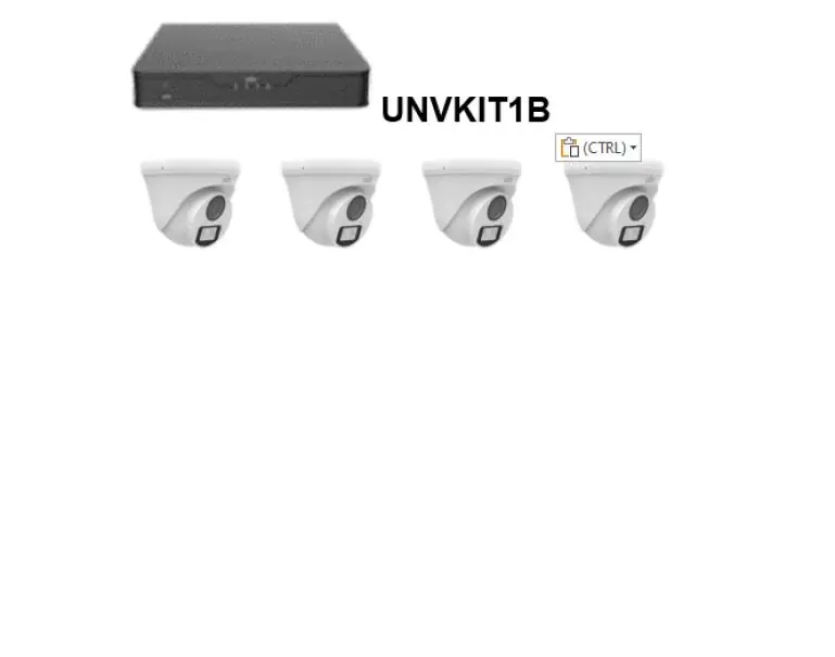 Acquista Ora Kit TVCC con DVR Uniview 4 canali + 4 dome 2,8mm - UNVKIT1B/DOME