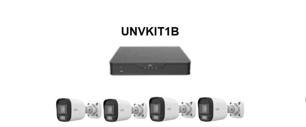 Offerta Lampo Kit TVCC con DVR Uniview 4 canali + 4 bullet 2,8mm - UNVKIT1B/BULLET