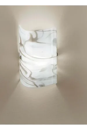 Consegna Rapida Applique da parete moderno in vetro bianco e tortora a 1 luce DP205