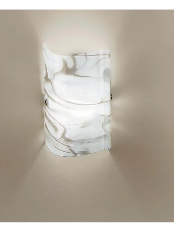 Consegna Rapida Applique da parete moderno in vetro bianco e tortora a 1 luce DP205