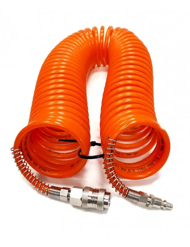 Tubo aria spiralato Rilsan Ø 8x6 con raccordi rapidi 30 metri Prezzo Conveniente