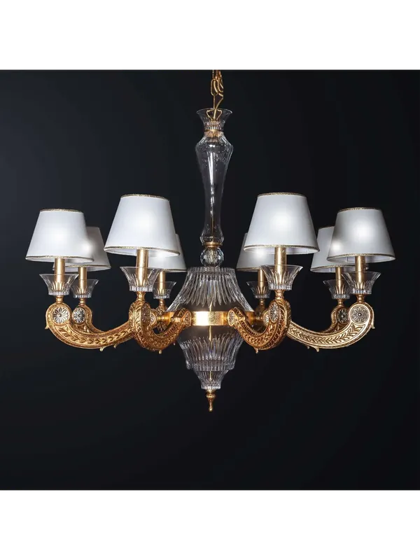 Lampadario classico in ottone e cristallo a 8 luci BGA 3355/8 design swarovsky Offerta Speciale
