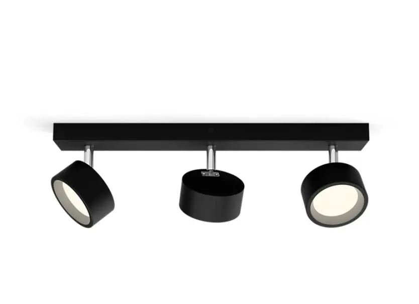 Faretto led Philips Bracia 3 luci 16,5W 2700K nero - 17486300 Spedizione Espresso