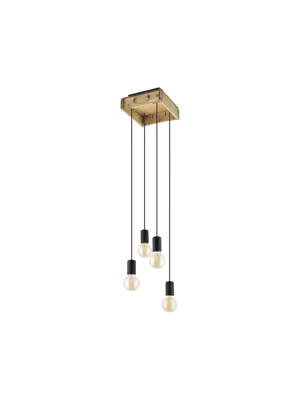 Lampadario vintage design rustico in legno a 4 luci GL0211 per cucina soggiorno Ultimissimo Modello