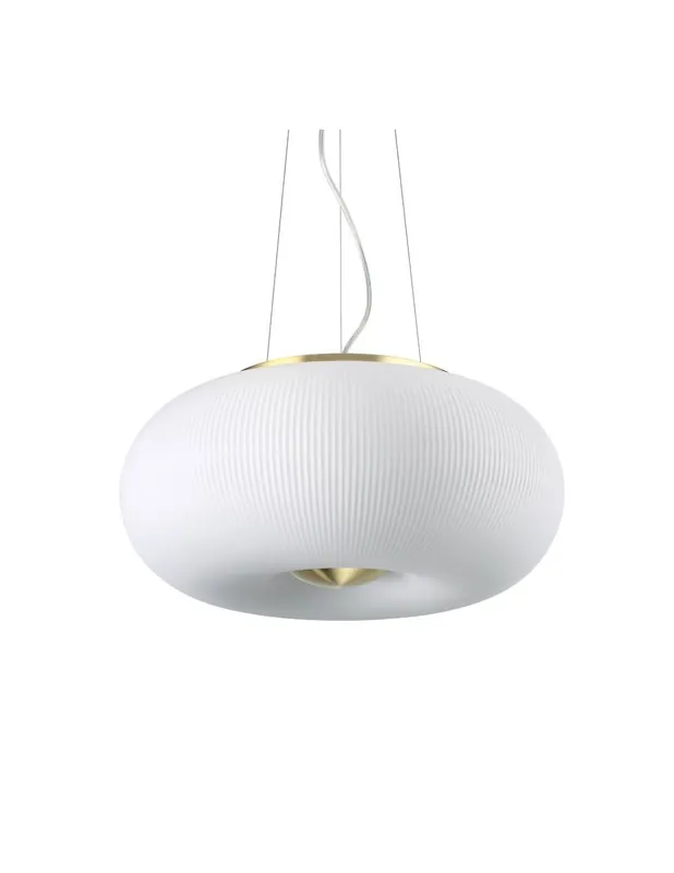 Ideal Lux Arizona SP3 lampadario sospensione Led in vetro bianco soffiato decorato Nuova Collezione