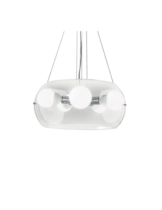 Ultima Occasione Ideal Lux Audi-10 SP5 lampadario sospensione Led in vetro soffiato