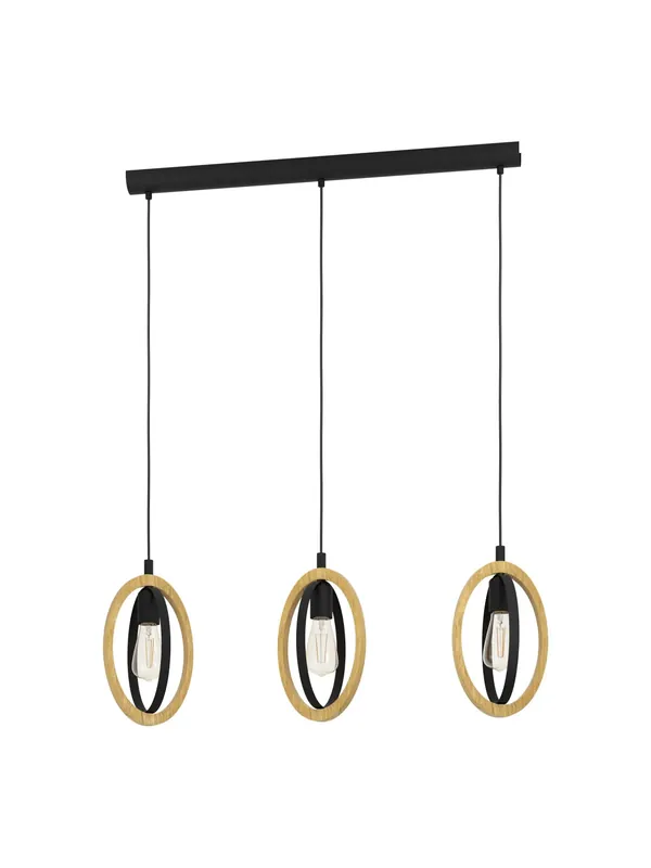 Lampadario a sospensione design legno moderno vintage a 3 luci GL0177 Compra Adesso