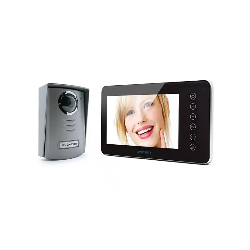 Popolare kit videocitofonico a colori lcd 7 pollici da parete nora nero 2 fili economico avidsen 112206
