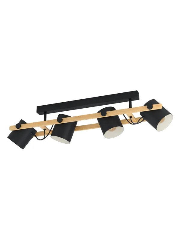 Miglior Prezzo Plafoniera moderna design legno a 4 luci GL0166 per soggiorno camera