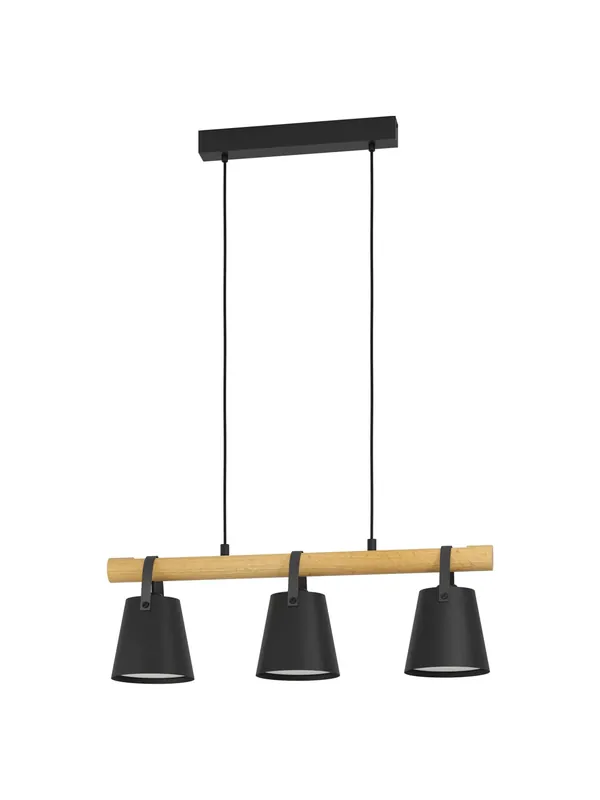 Lampadario moderno design legno a 3 luci GL0162 per cucina soggiorno Sconto