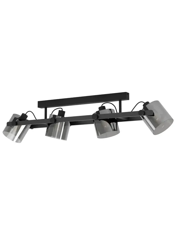 Promozione Esclusiva Plafoniera moderna nero-fumè 4 luci GL0158 per soggiorno camera
