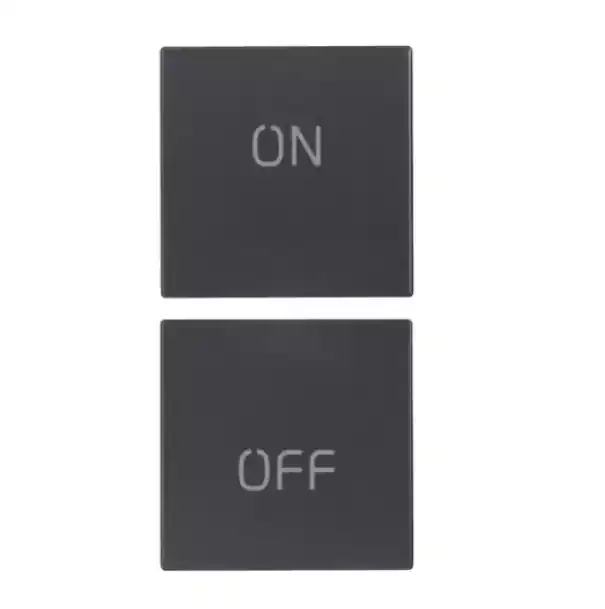 Due mezzi tasti Vimar Eikon 1 modulo simbolo ON/OFF grigio - 20751.1 Promozione