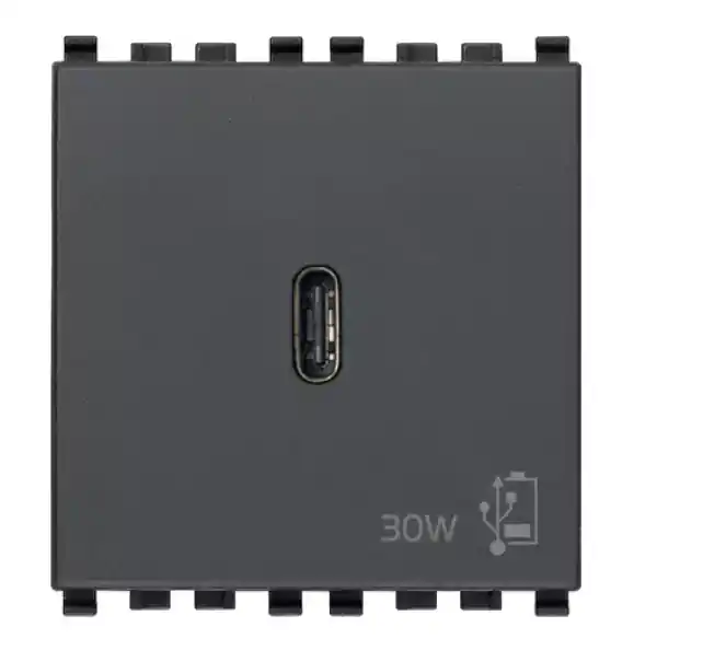 Professionale Alimentatore Usb C Vimar Eikon 30W grigio - 20298