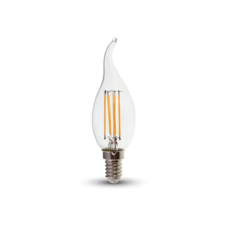 v tac lampadina retro‘ lampada luce calda led e14 4w candela fiamma filamento vt 1997 sku 4302 Spedizione Espresso