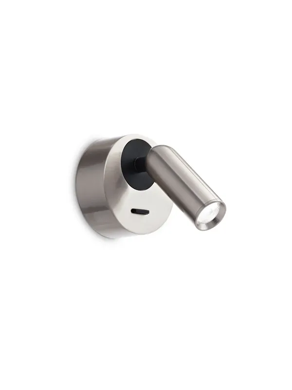 Applique faretto moderno a led orientabile nickel tondo per camera DL1750 Prezzo Basso