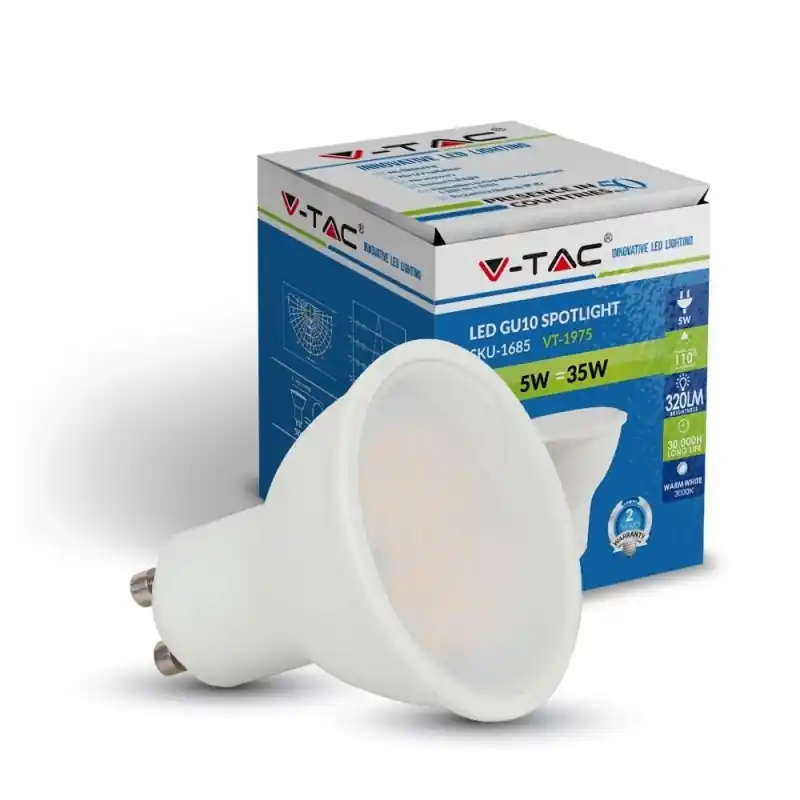 Consegna Rapida v tac dicroica faretto led 5w gu10 spotlight luce fredda vt 1975 sku 1687