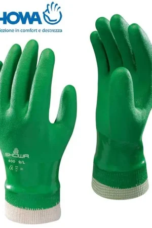Di Tendenza Guanti Showa-600 impermeabili con rivestimento in PVC - 10/XL - resistente ai prodotti chimici, grasso e abrasioni