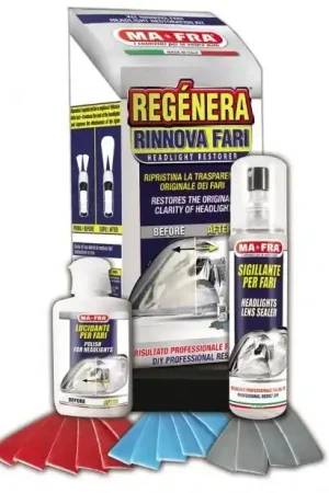 MA-FRA, Regenera Kit Rinnova Fari Auto e Moto - trattamento professionale ripristino fari ingialliti e opachi Nuovo Arrivo