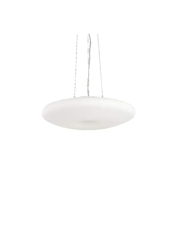 Ideal Lux Glory SP3 D40 lampadario moderno per cucina in vetro bianco soffiato e acidato E27 60W Offerta Del Giorno