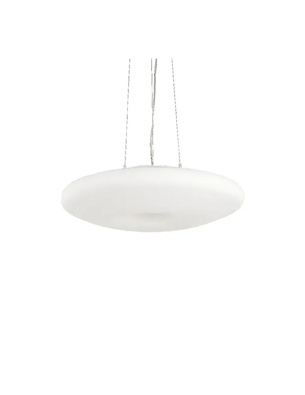 Ultime Pezzi Ideal Lux Glory SP5 D60 lampadario moderno per soggiorno in vetro bianco soffiato e acidato E27 60W