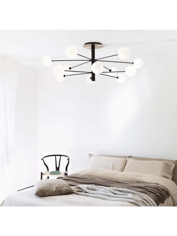 Direttamente Dal Produttore Plafoniera moderna minimal design nero oro 12 luci per soggiorno DL1727