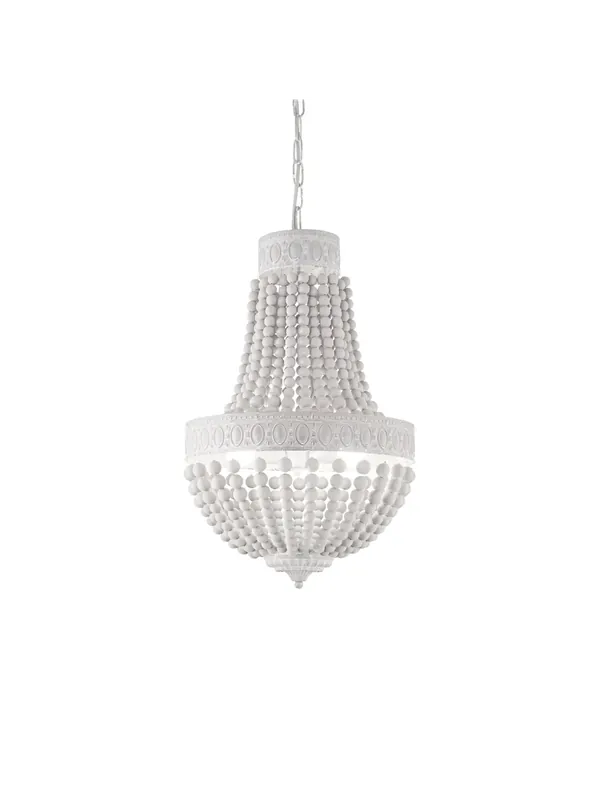 Lampadario contemporaneo con perle in legno 6 luci per soggiorno DL1719 Prezzo Conveniente