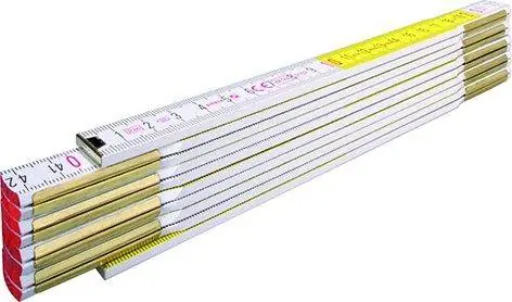 Doppiometro in legno con molle in acciaio cromato bicolore giallo-bianco 200 cm Ultima Occasione