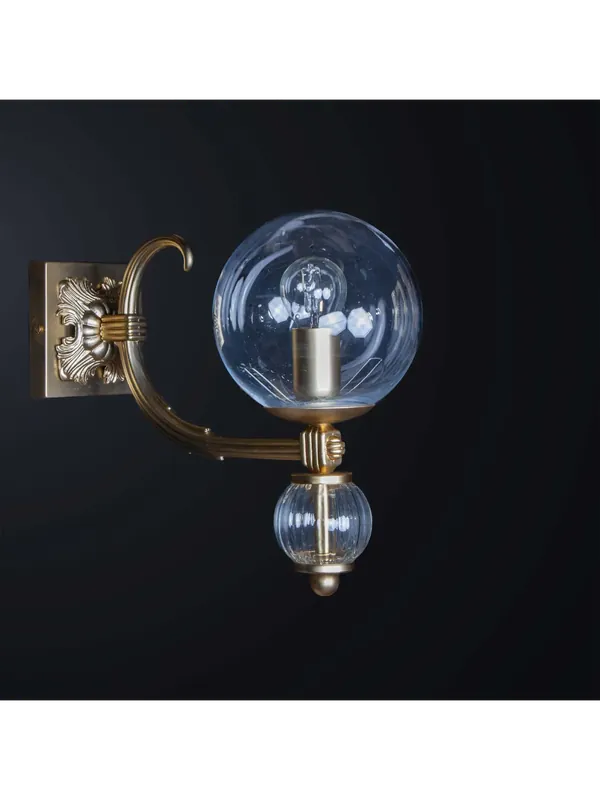 Compra Adesso Applique classico in ottone e cristallo 1 luce BGA 3318/1 design swarovsky