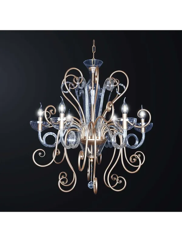 Saldi Lampadario classico in cristallo e ferro battuto a 6 luci BGA 3308/6