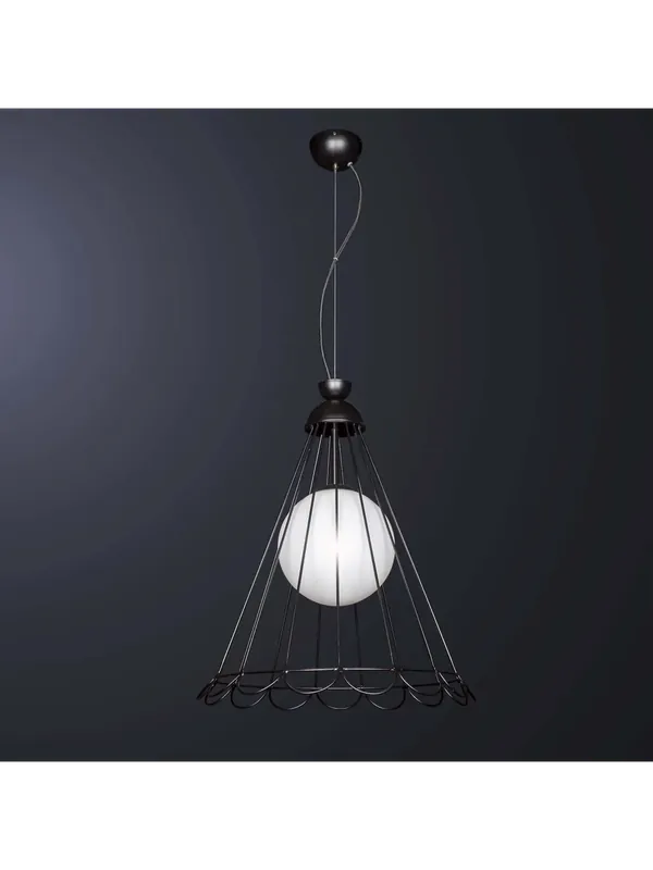Lampadario a sospensione moderno design minimal nero a 1 luce BGA 3307/s Spedizione Espresso