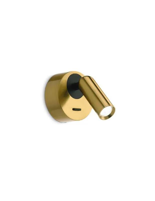 Offerta Lampo Ideal Lux Bean Ap Round Ottone luce per lettura da parete