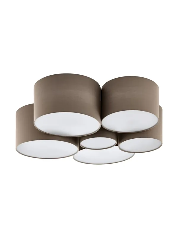 Plafoniera moderna design tessuto tortora a 6 luci per soggiorno GL0111 Direttamente Dal Produttore