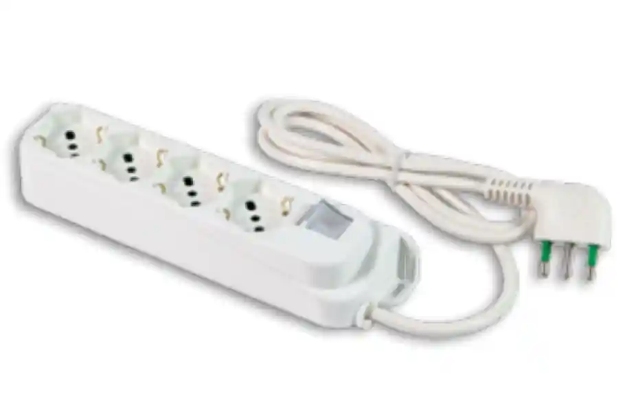 Multipresa 4 posti Fanton Omega 2P+T 16A cavo da 1.5m bianco - 47420 Consegna Rapida