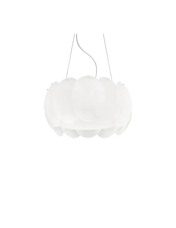 Saldi Ideal Lux Ovalino SP5 lampadario da cucina moderno in lastra di vetro E27 60W