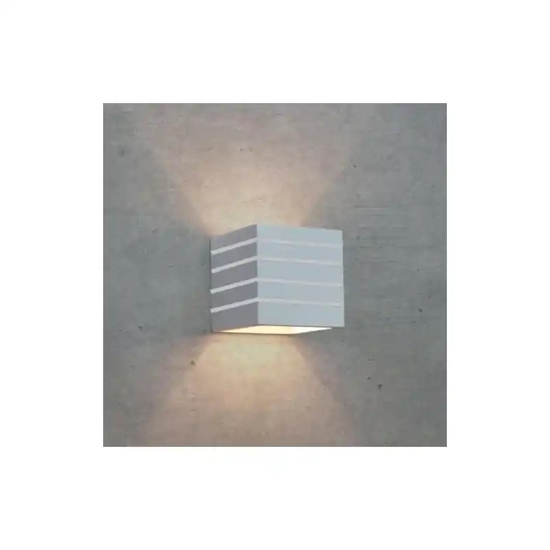 lampada applique moderno da parete in gesso verniciabile up & down cubo rigato 110R Prezzo Scontato