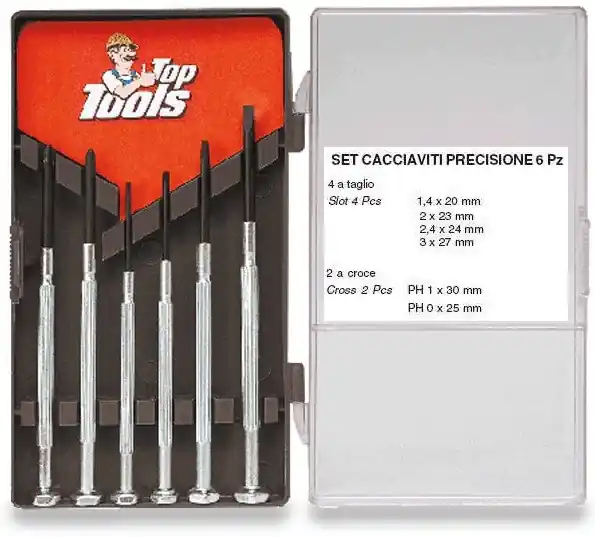 Set 6 cacciaviti di precisione 4 a croce e 2 a taglio Spedizione Espresso