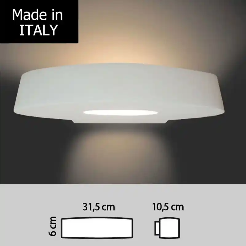 Compra Oggi Stesso plafoniera lampada applique biemissione in gesso ceramico verniciabile csf333