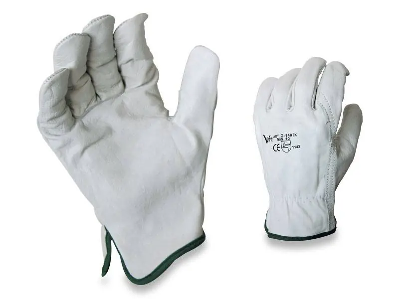 Acquista Ora GUANTI FIORE EXTRAQUA 100% pelle bovino bianco QUALITA’ EXTRA con elastico stringipolso Taglia 7/S