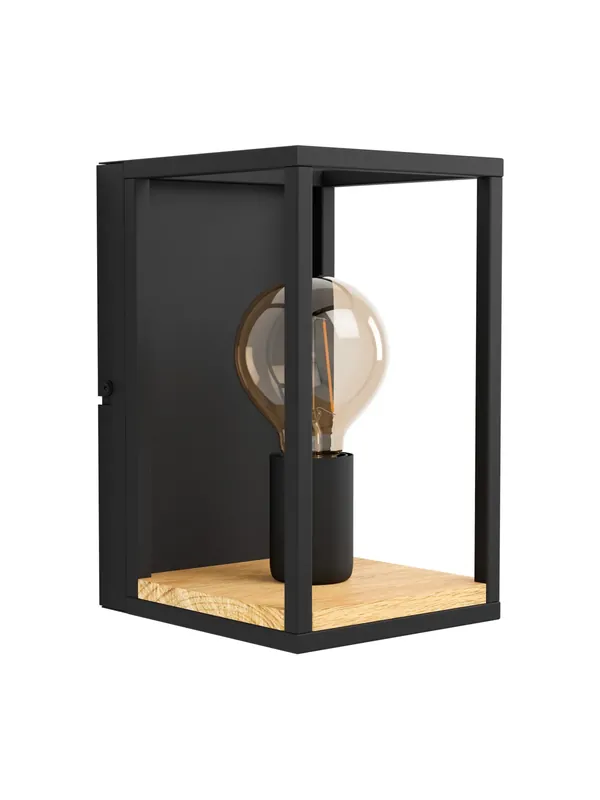 Promo Stagionale Applique da parete moderno vintage nero e legno 1 luce GL0035