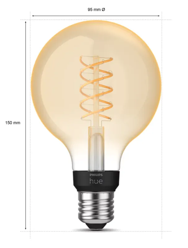 Lampadina LED Filament G93 E27 smart Philips 34300900 dimmerabile Nuova Collezione