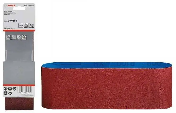NASTRO ABRASIVO PER LEVIGATRICI A NASTRO 60mm x 400mm GR40 BOSCH 3PZ Consegna Rapida