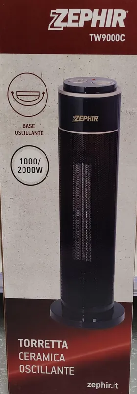 Torretta ceramica Zephir 1000/2000W nero - TW9000C Must-Have