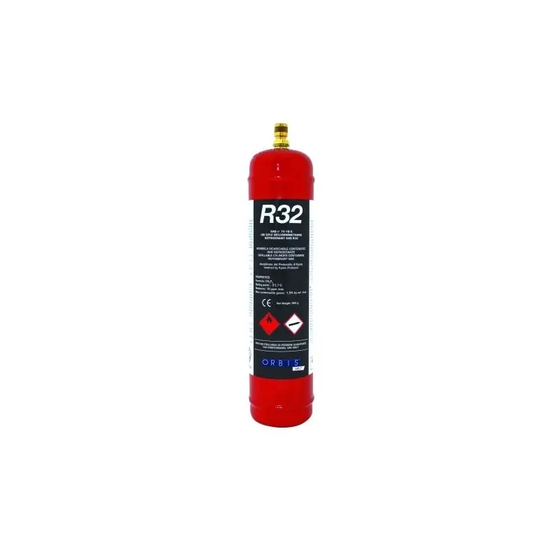 Spedizione Espresso gas refrigerante r32 fluido in bombola ricaricabile 1 litro 0,8kg orbis ob576140
