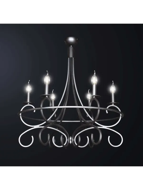 Lampadario classico rustico in ferro battuto a 6 luci BGA 3342/6 Acquista Ora