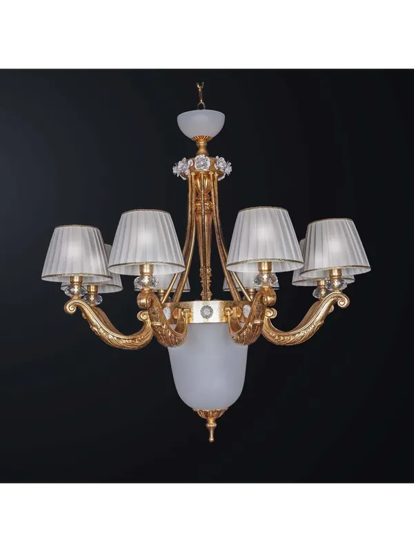 Lampadario classico in ottone e cristallo 8 luci BGA 3336/8 design swarovsky Offerta Speciale