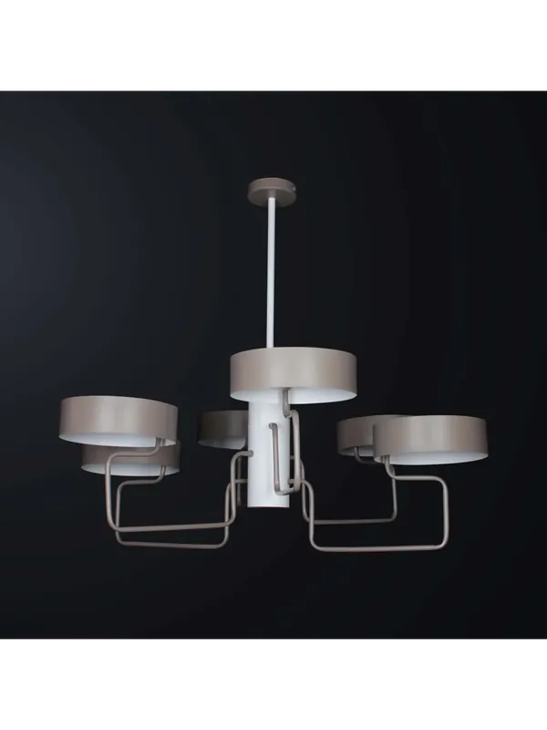 Compra Online Lampadario moderno contemporaneo bianco e tortora a 6 luci BGA 3334/6
