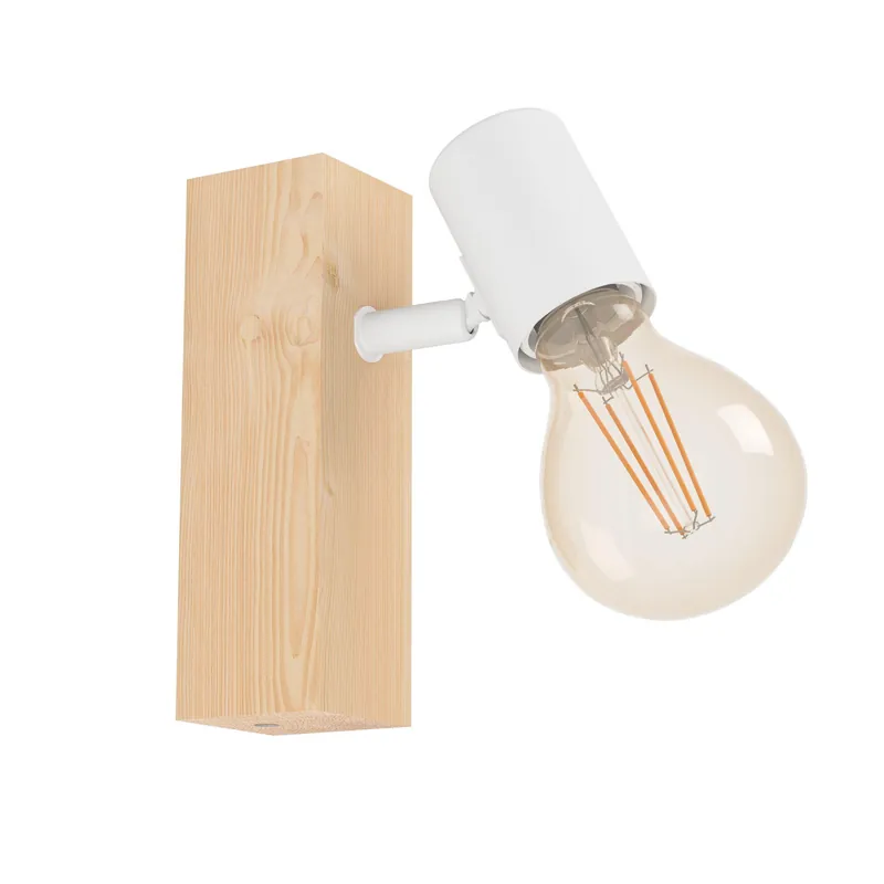 Lampada da parete Eglo Townshend 3 1xE27 max 10W marrone bianco - 99482 Economico