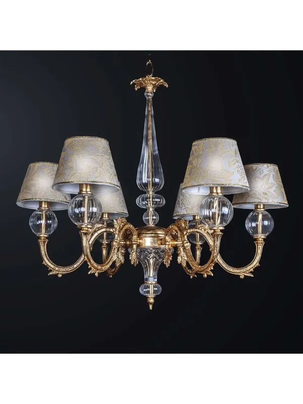Novità Lampadario classico in ottone e cristallo 6 luci BGA 3327/6 design swarovsky